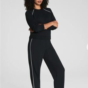 SPANX Black Joggers with White Trim
